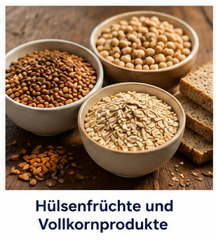 Hülsenfrüchte und Vollkornprodukte
